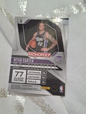 Monopoly Devin Carter Sacramento Kings Basketball Card - Black & Purple